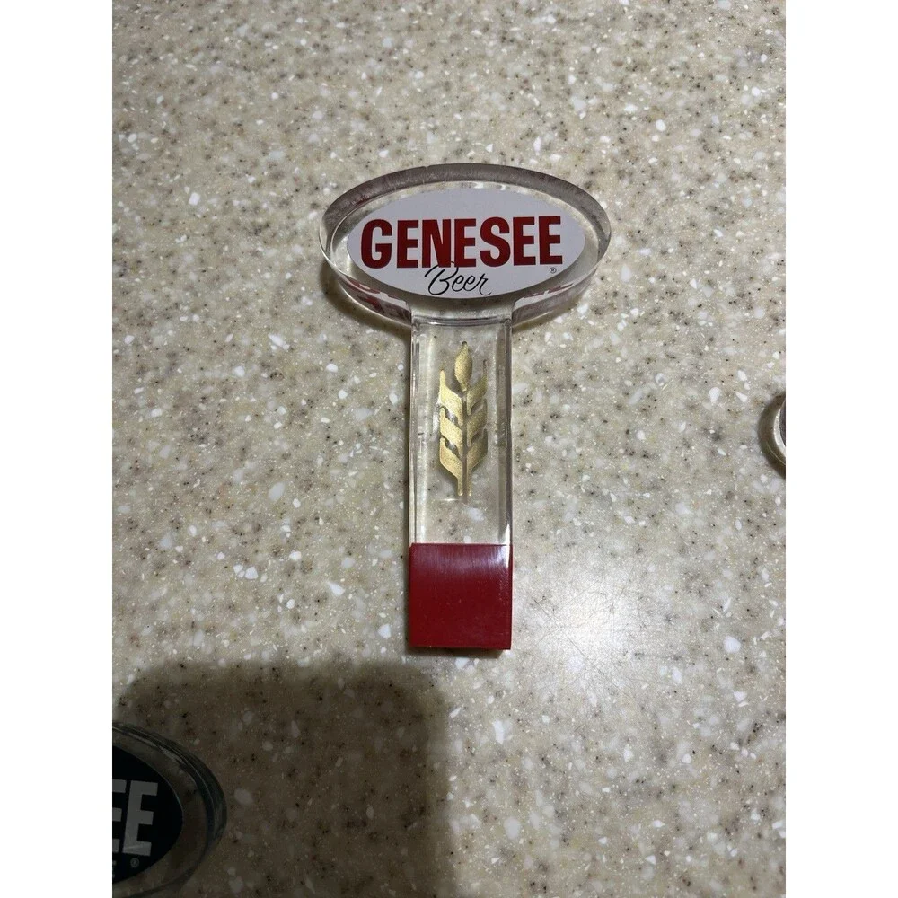 Vintage Genesee Beer 6” Lucite Beer Tap Handle Paddle Acrylic VTG Man Cave Bar